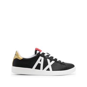 appliqué-logo perforated sneakers