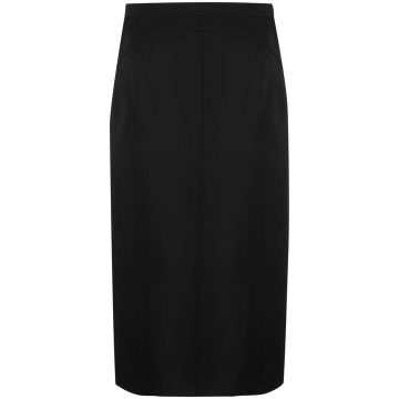 high-waist slit skirt