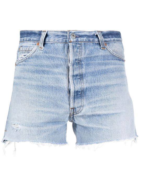 Levis raw-cut denim shorts展示图