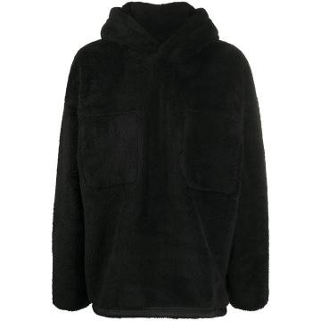 oversized shearling hoodie