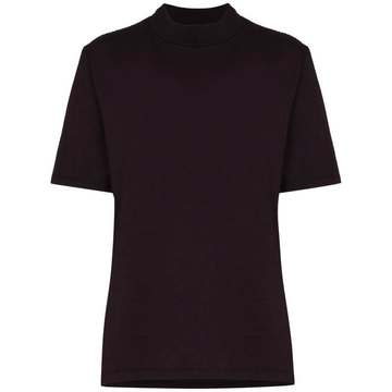 mock neck cotton T-shirt