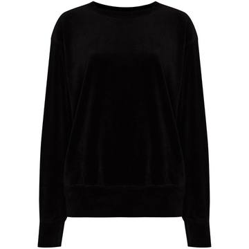 Crop velvet sweatshirt