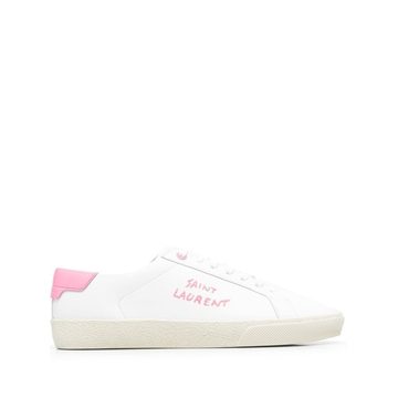 embroidered-logo lace-up sneakers