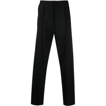 pleated wool track trousers