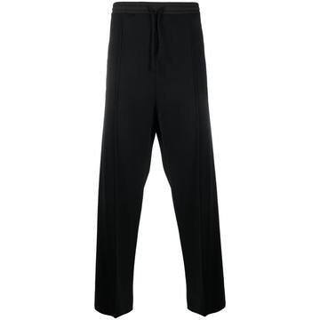 straight-leg elasticated-waist trousers