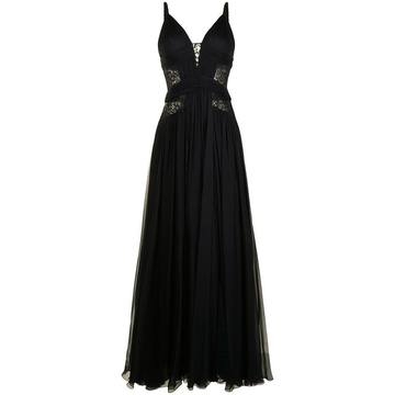 silk lace-insert gown