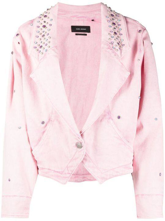 stud-embellished denim jacket展示图