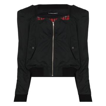 sweetheart neckline bomber jacket