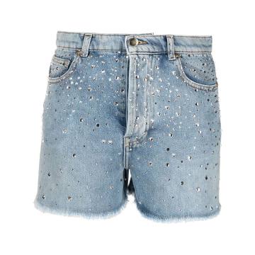 gem-embellished denim shorts