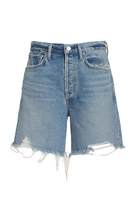 Camilla Frayed Denim Shorts展示图