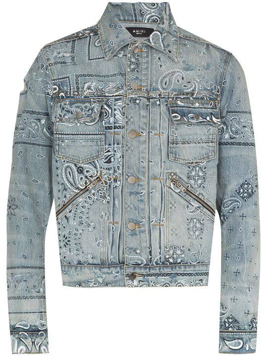 bandana-print denim jacket展示图