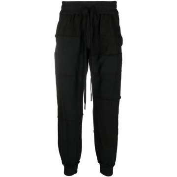 panelled tapered track pants