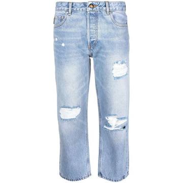 cropped denim jeans