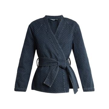 Carina diamond-quilted denim jacket