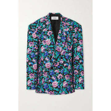 Double-breasted floral-print cotton jacket Double-breasted floral-print cotton jacket