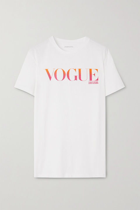 x VOGUE 印花有机纯棉平纹布 T 恤展示图