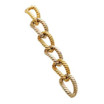 18K Yellow And White Gold Link Bracelet