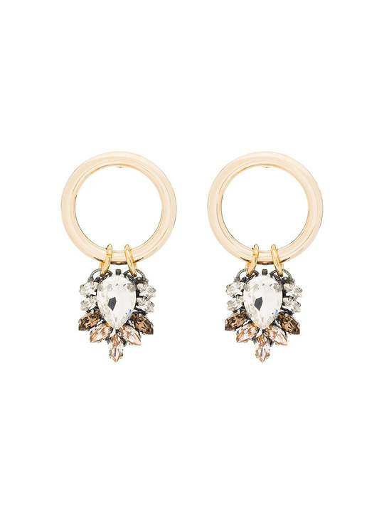 gold-plated circle Swarovski crystal earrings展示图