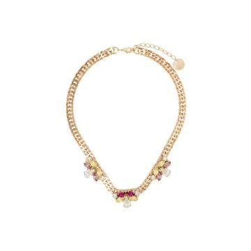 24K gold-plated crystal flower necklace