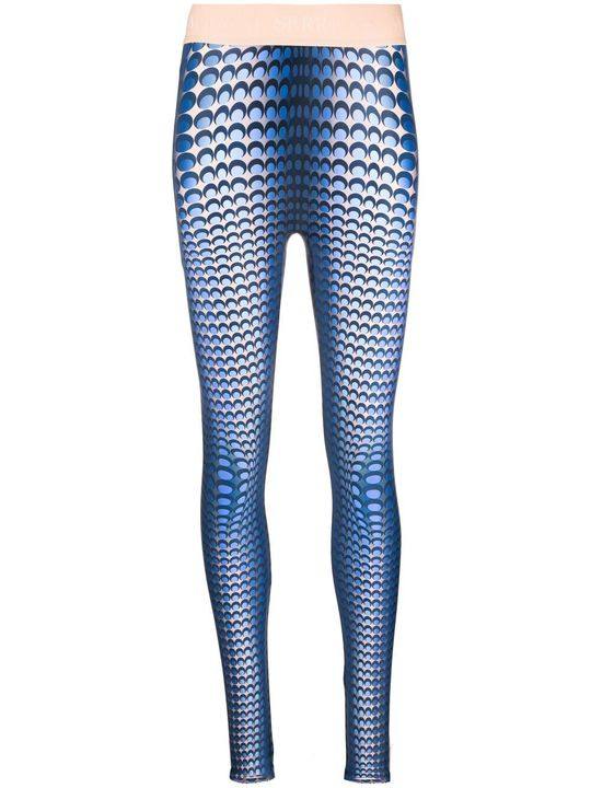 fish skin-print logo-tape leggings展示图