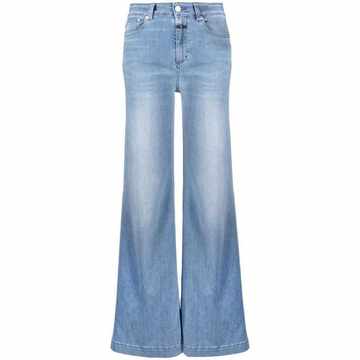 high-waisted flared jeans