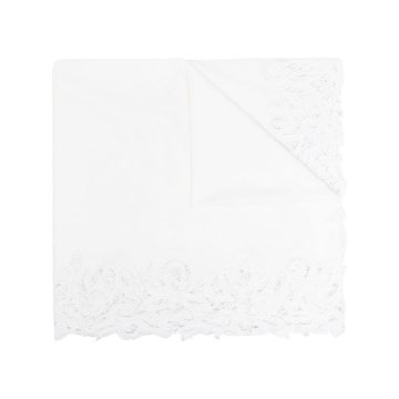 lace-trimmed cotton-blend scarf