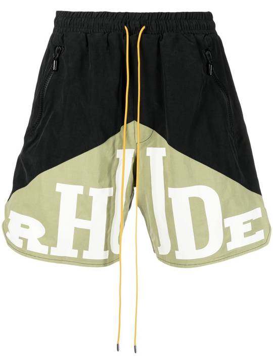 two-tone logo-print shorts展示图