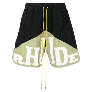 two-tone logo-print shorts