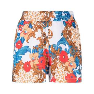 floral-print track shorts