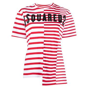 striped logo-print T-shirt