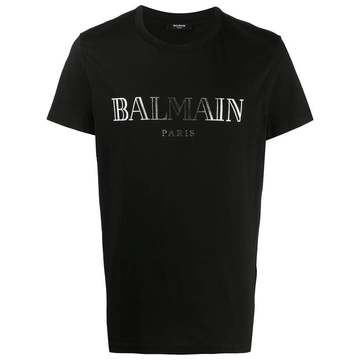 metallic logo print T-shirt