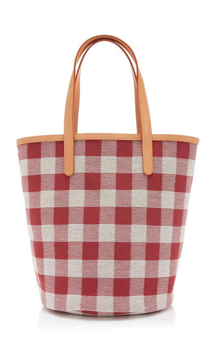 Checkered Circle Mini Canvas Bucket Bag展示图