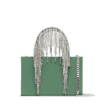 mini crystal fringe tote bag