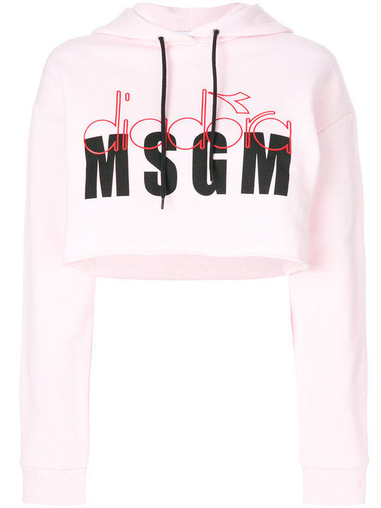 MSGM X Diadora短款连帽衫展示图