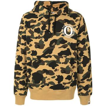 Camo logo print hoodie