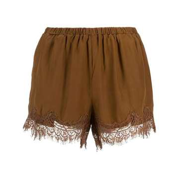 lace-trim high-waisted shorts