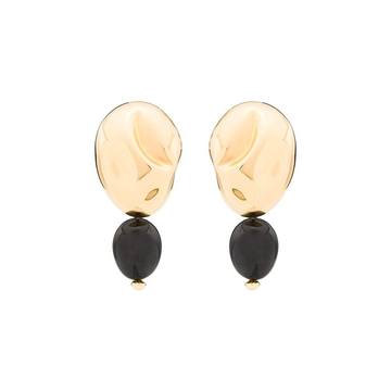 24K gold plated onyx Oriente earrings