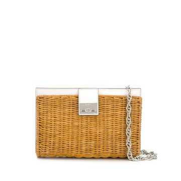 Half Wicker clutch shoulder bag