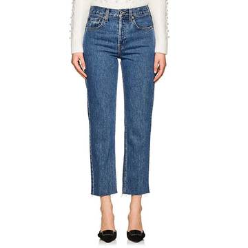 High Rise Stovepipe Crop Jeans