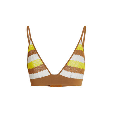 Robin Striped Pointelle-Knit Bra Top