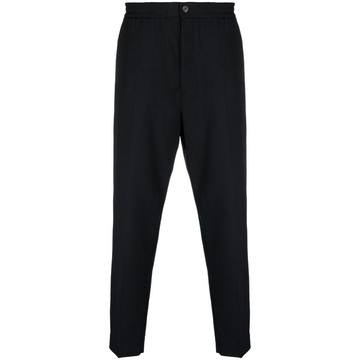 high-waisted straight-leg trousers