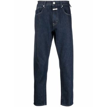 mid-rise straight-leg jeans