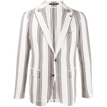 striped single breasted blazer