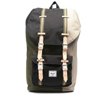 colour-block logo-patch backpack