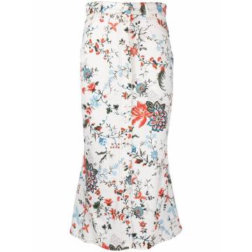 floral-print midi skirt