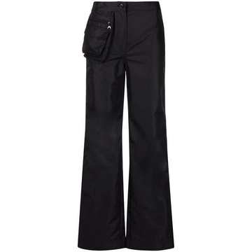 pouch pocket flared trousers