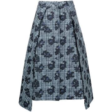 floral-print flared midi skirt