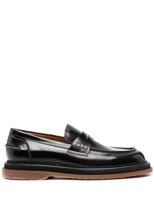 chunky slip-on leather loafers展示图