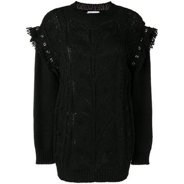 longline open-knit jumper