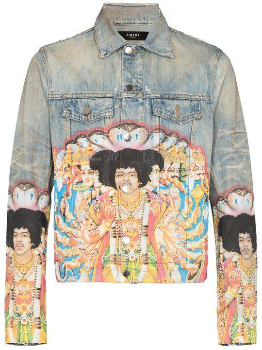 Jimi Hendrix graphic-print denim jacket Jimi Hendrix graphic-print denim jacket展示图